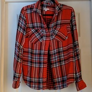 Plaid Red Boyfriend Button Up